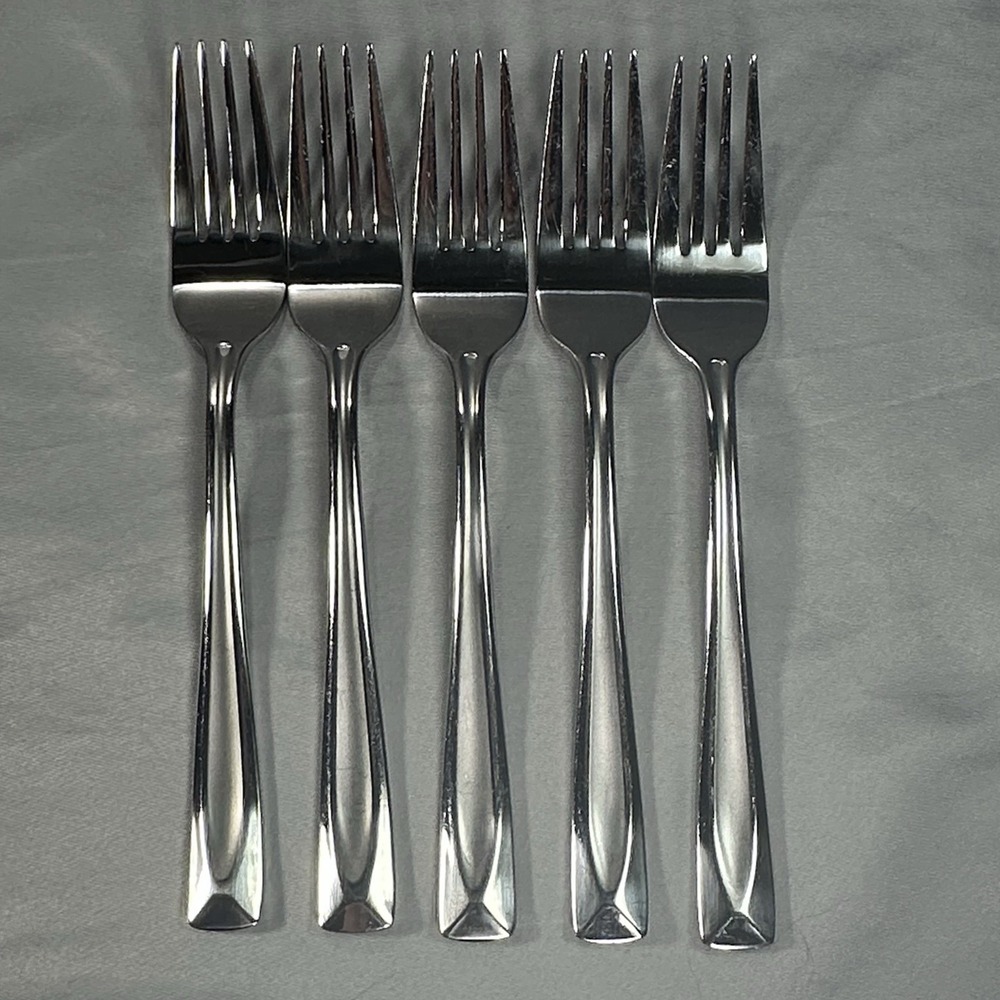 Oneida Satin Lincoln Dinner Forks 7 7/8" Stainless Steel Set‎ 5